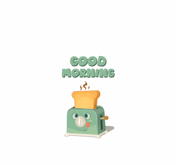 Good morning with toaster blinds in a kitchen - TenStickers