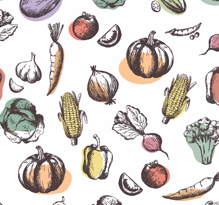 Ingredients pattern retro style blinds in a kitchen - TenStickers