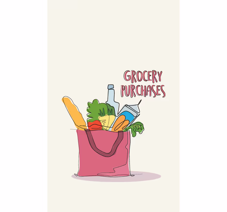 Grocery illustration blinds in a kitchen - TenStickers