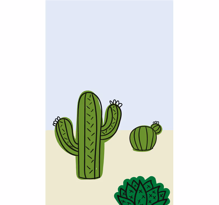Cactus plant blinds in a kitchen - TenStickers