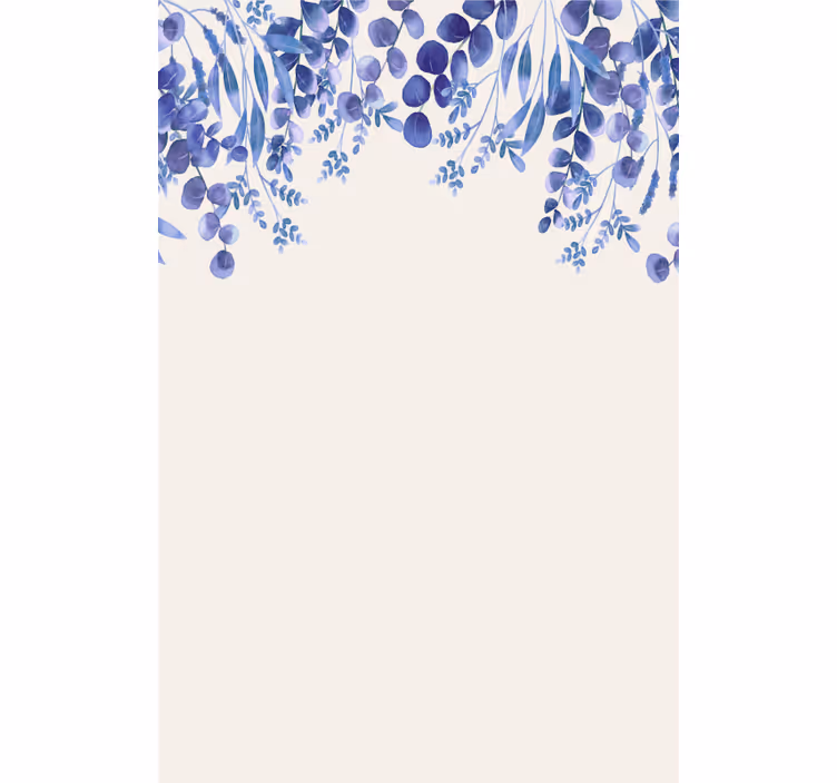 Blue falling branches of leaves bathroom blind - TenStickers
