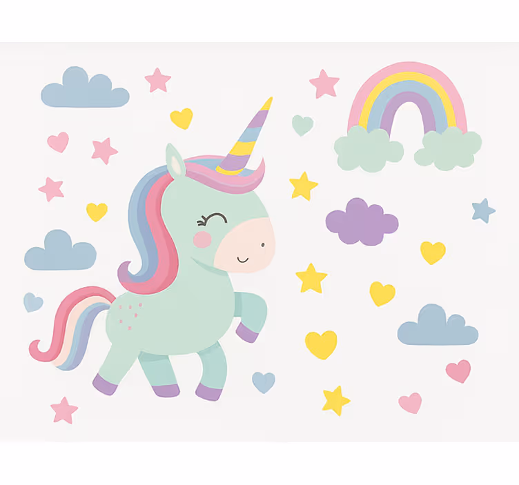 Colorful unicorn design blind kids - TenStickers