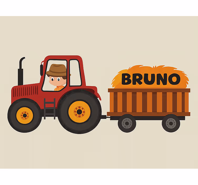 Tractor design with name blind kids - TenStickers