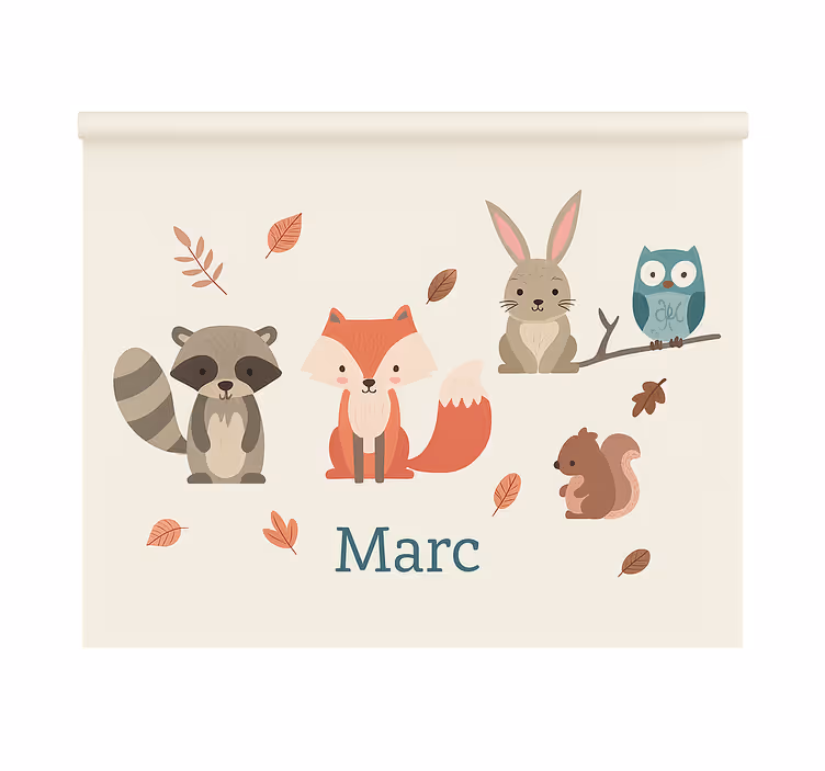 Forest animals with name blind kids - TenStickers