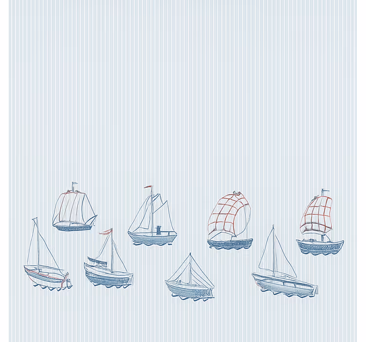 Blue sailing boats blind kids - TenStickers