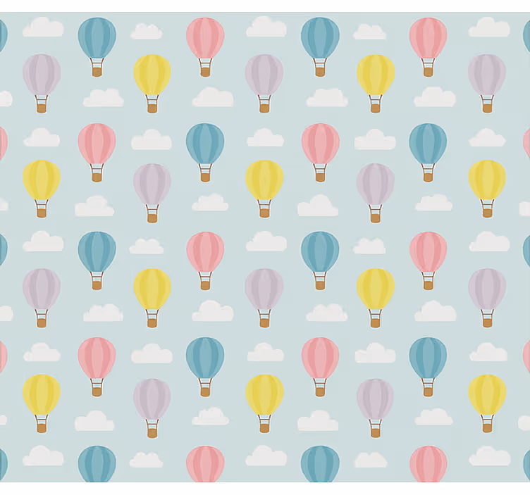 Blue hot air balloons blind kids - TenStickers
