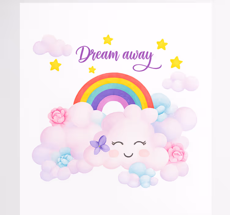 Pink clouds and rainbow blind kids - TenStickers