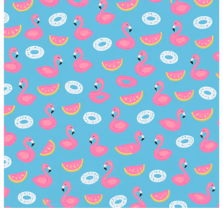 Blue flamingo print blind kids - TenStickers