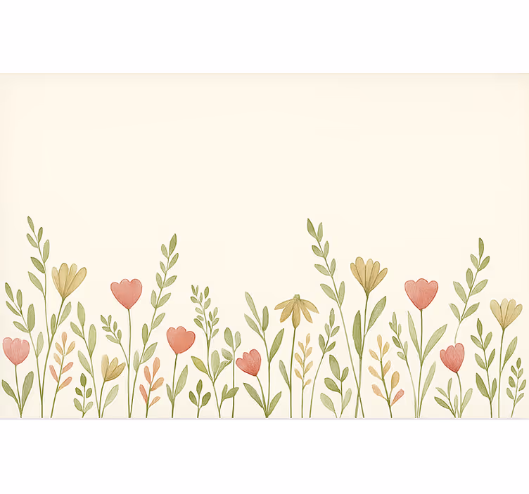 Field Flowers Border blinds in a kitchen - TenStickers
