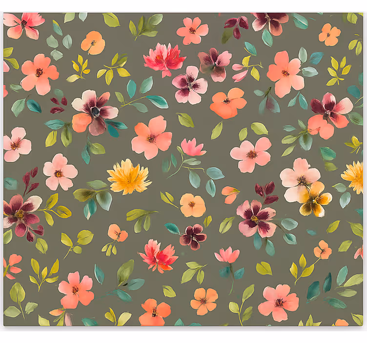 Vibrant Watercolor flowers blinds in a kitchen - TenStickers