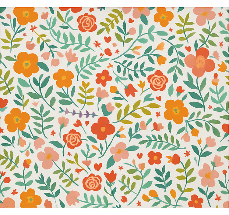 Cheerful stylized florals roller blind nursery - TenStickers