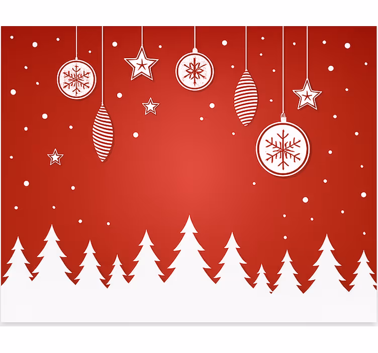 Red Christmas Trees living room blind - TenStickers