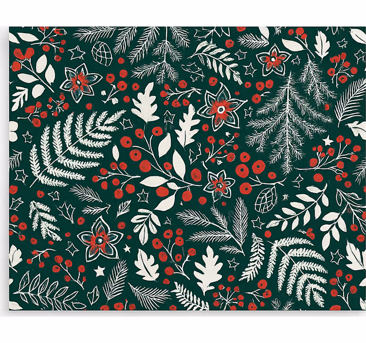 Floral Christmas pattern living room blind - TenStickers