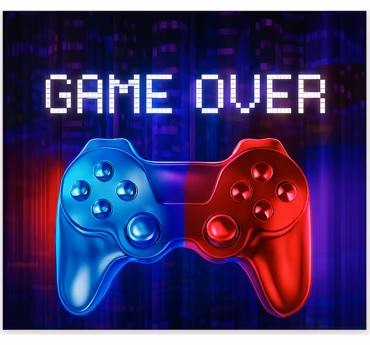 Neon cascading game over blind geek - TenStickers