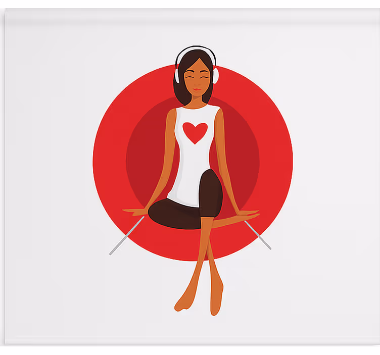 Girl listening to music teenage blind - TenStickers
