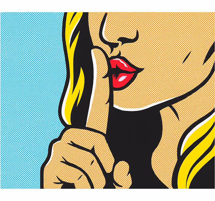 Pop art girl shushing teenage blind - TenStickers