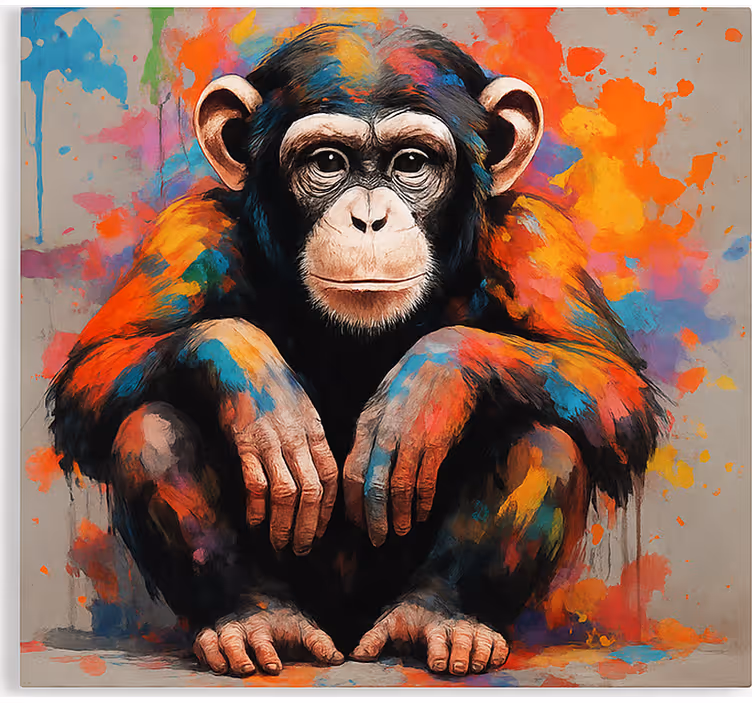 Monkey with colors teenage blind - TenStickers