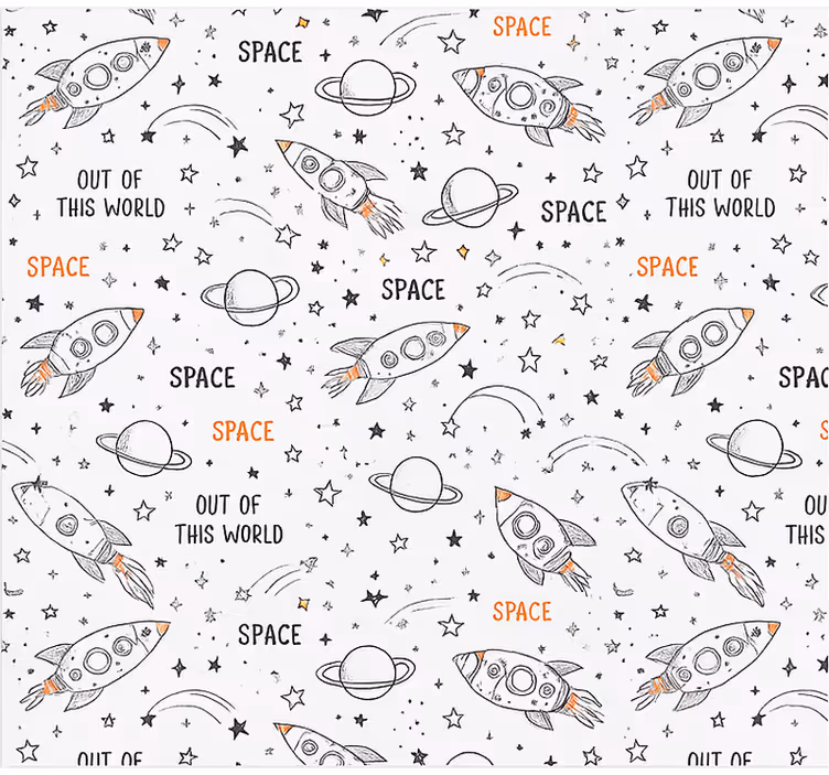 Drawn space pattern teenage blind - TenStickers
