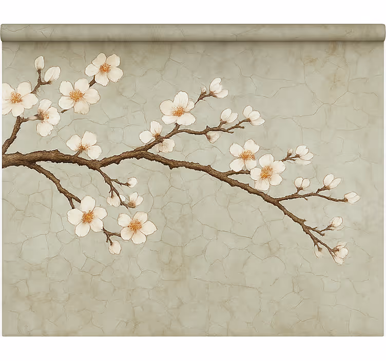 Blooming Japense tree dining room blind - TenStickers