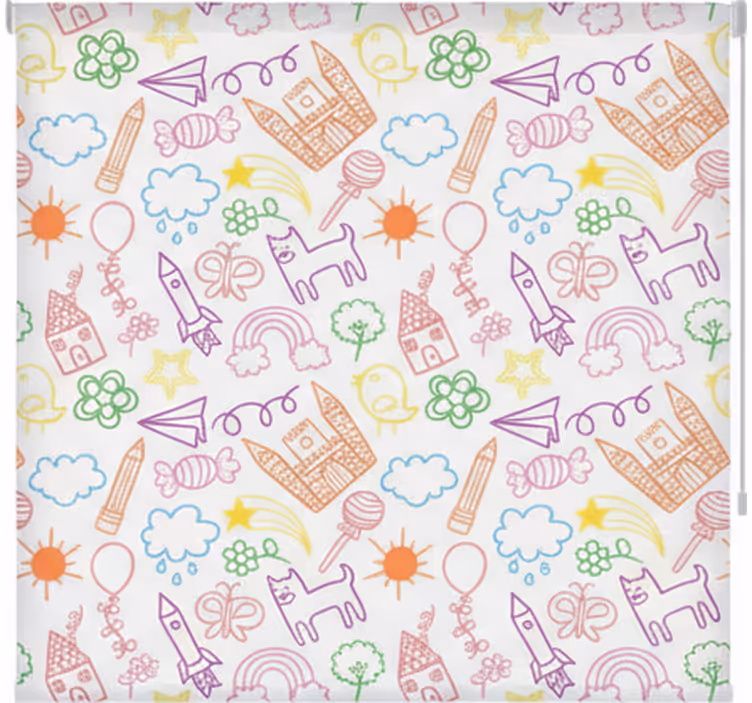 Scandinavian blind with playful doodle print - TenStickers