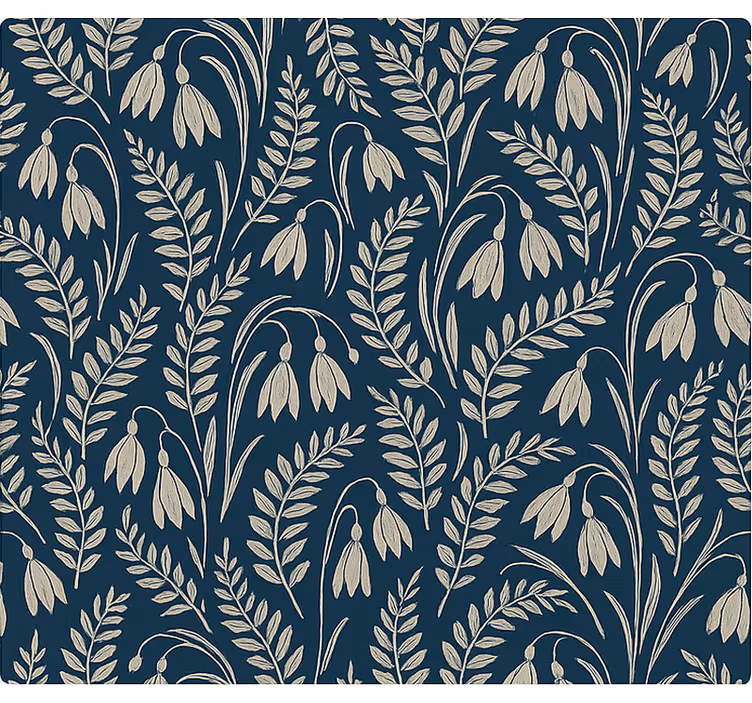 Scandinavian blind navy beige snowdrop flowers - TenStickers