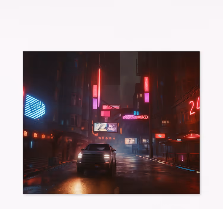 Teenage blind in a dystopian night city - TenStickers