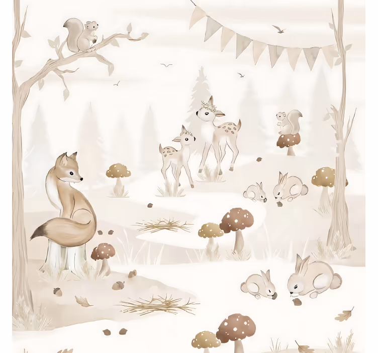 Blind trees whimsical forest nursery - TenStickers