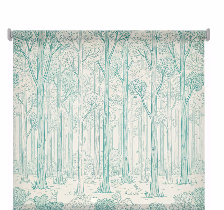 Blind trees mint woodland illustration - TenStickers