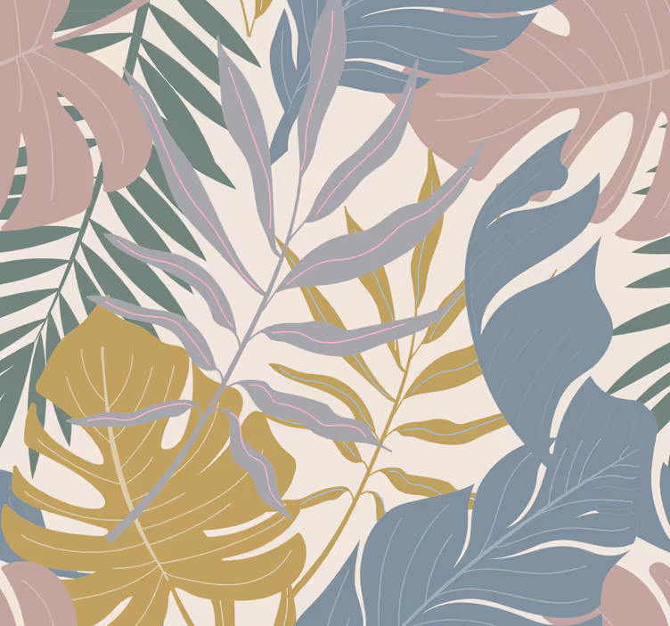 Blind home office with tropical leaf design - TenStickers