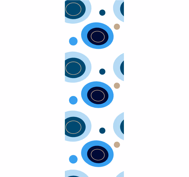 Blind home office in blue floral dot pattern - TenStickers