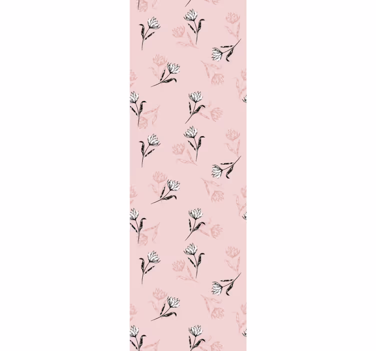 Blind home office white lilies on pink background - TenStickers