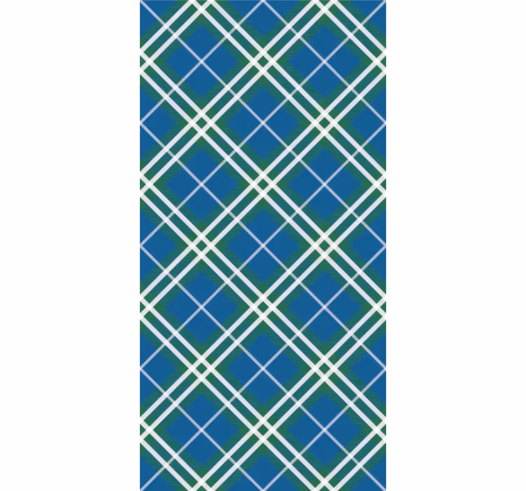 Blind home office in blue and green tartan - TenStickers