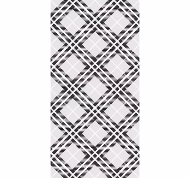 Blind home office in black and white scottish tartan - TenStickers