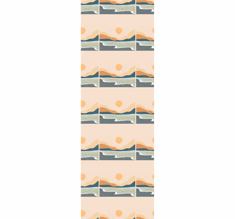 Blind home office abstract sunset mountains - TenStickers