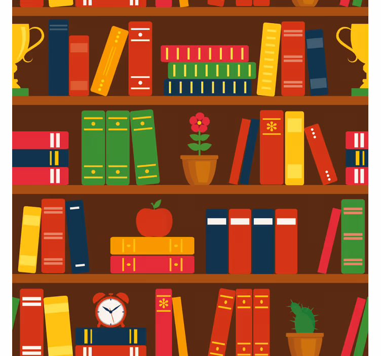 Blind home office with cozy home library - TenStickers