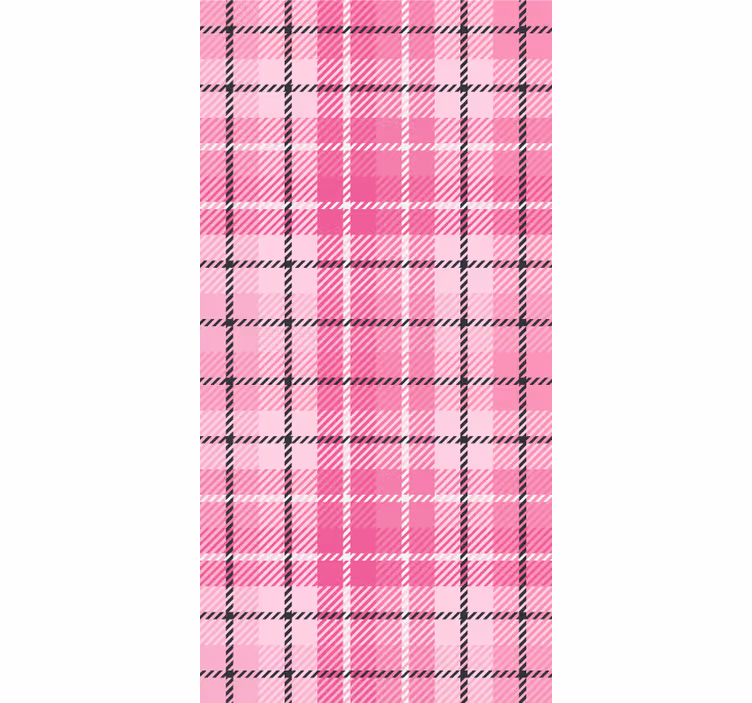 Blind home office in pink and black tartan - TenStickers