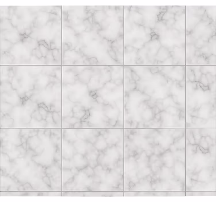 Blinds in a kitchen with square white marble tile - TenStickers