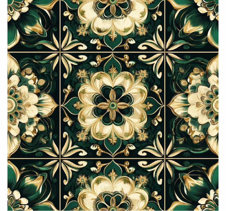 Blinds in a kitchen with botanical mosaic tiles - TenStickers