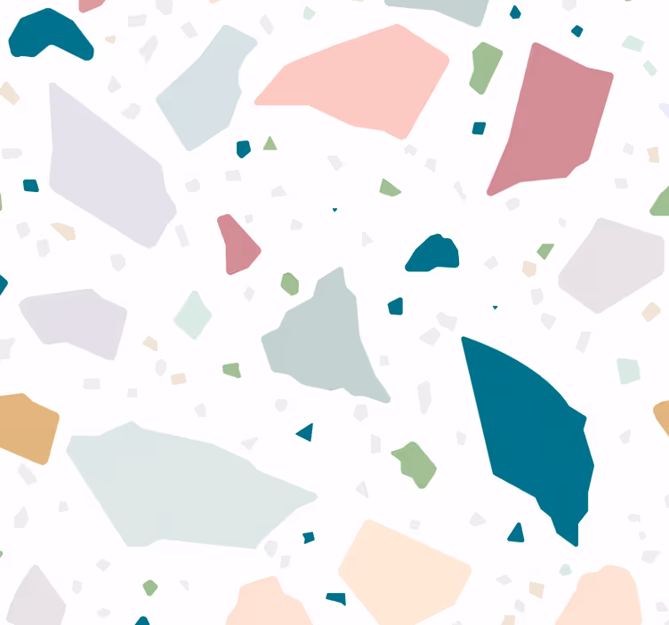 Colorful geometric terrazzo blinds in a kitchen - TenStickers