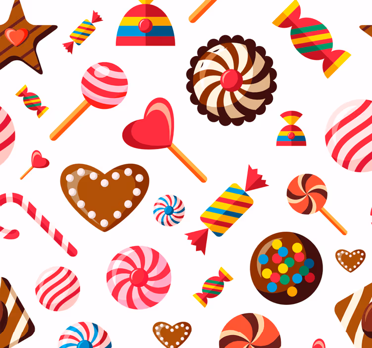 Candy patterns blinds in a kitchen - TenStickers