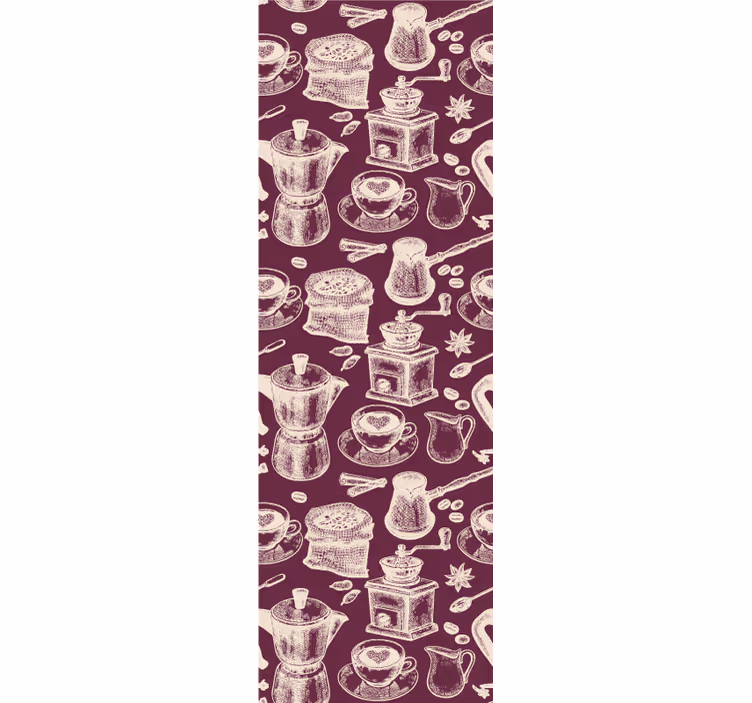 Blinds in a kitchen with coffee motif pattern - TenStickers