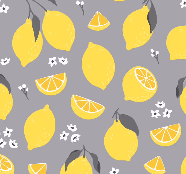Citrus pattern blinds in a kitchen - TenStickers