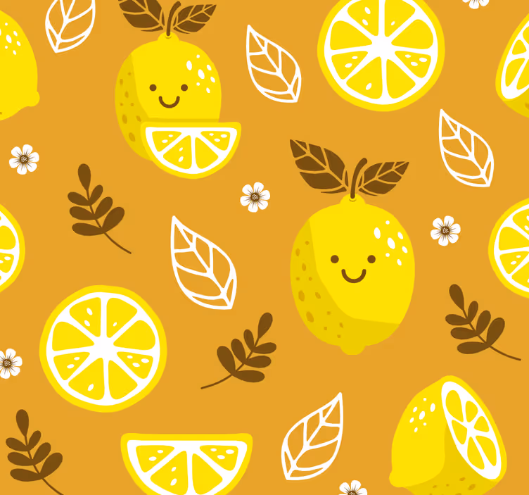 Blinds in a kitchen with a cheerful citrus pattern - TenStickers