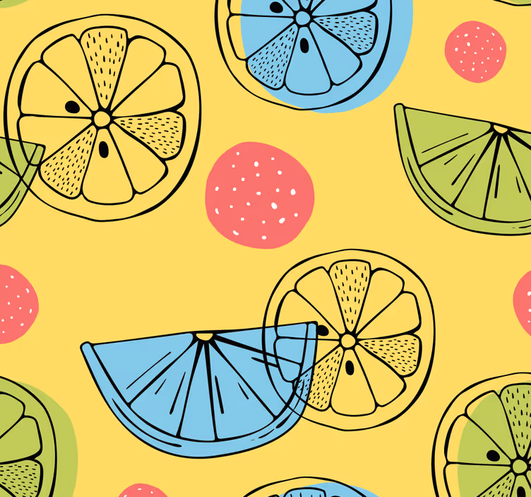 Blinds in a kitchen citrus slices design - TenStickers