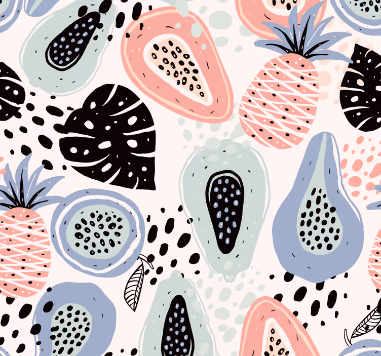 Blinds in a kitchen with botanical design - TenStickers