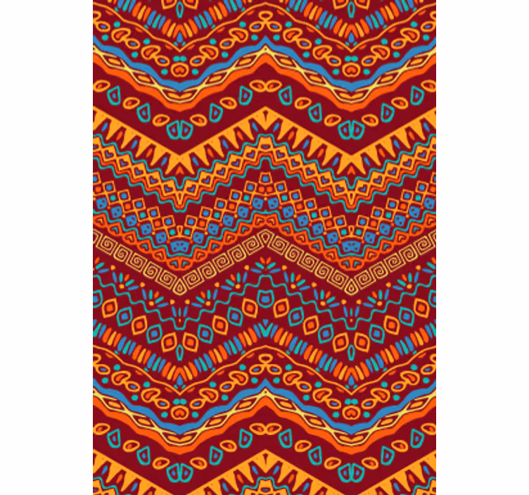 Blinds in a kitchen with red tribal patterns - TenStickers