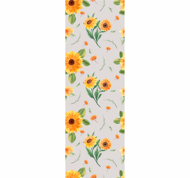 Blinds in a kitchen with sunflower watercolor pattern - TenStickers
