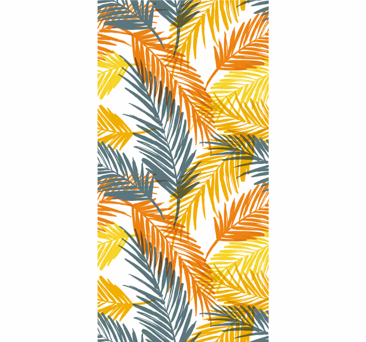 Blinds in a kitchen with tropical palm leaves pattern - TenStickers