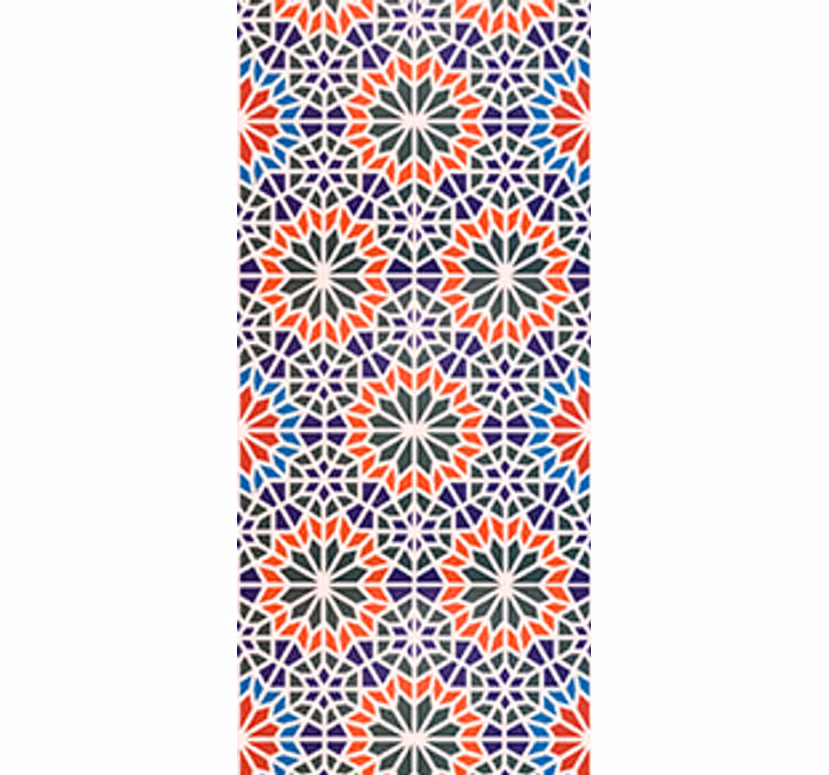 Blinds in a kitchen with vibrant colorful tiles - TenStickers