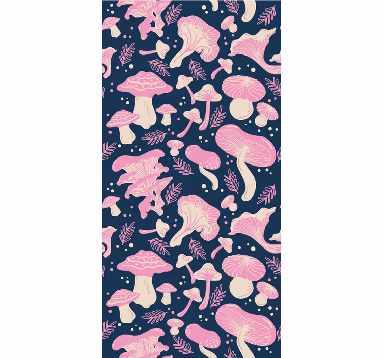 Blinds in a kitchen with pink mushroom pattern - TenStickers